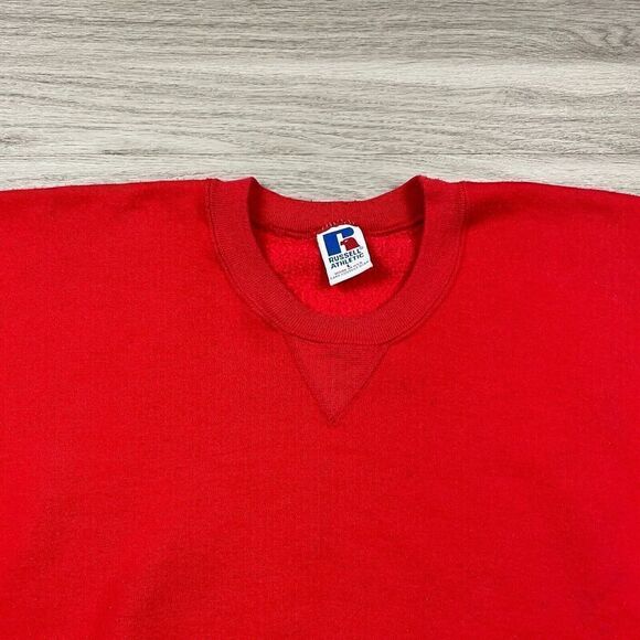 Vintage Russell Athletic Sweatshirt Mens Large Red Blank 90s Retro - Picture 2 of 14
